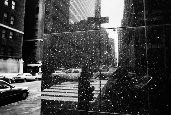 Zwart Wit Foto Van Stad Van New York — Stockfoto