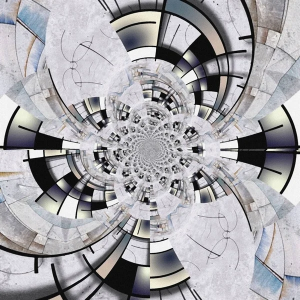 Abstract Design Spiral Floor Digital Art Futuristic Illustration — Fotografia de Stock
