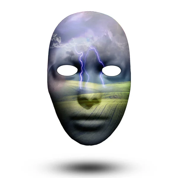 Máscara Con Arco Iris Negro —  Fotos de Stock