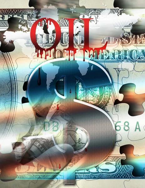 Знак Долара Абстрактному Барвистому Фоні Гроші Концепція Нафти — стокове фото