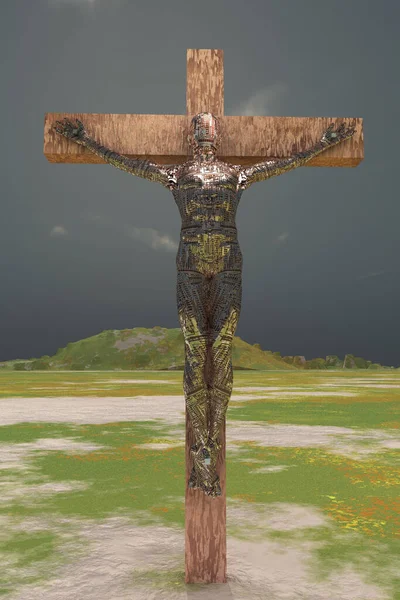 Крест Фоне Гор — стоковое фото