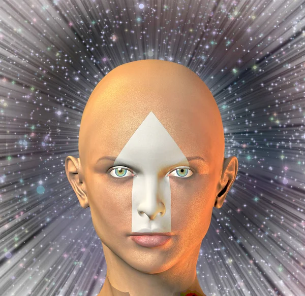 Weergave Van Het Menselijk Gezicht Mandala Verkleind Formaat — Stockfoto