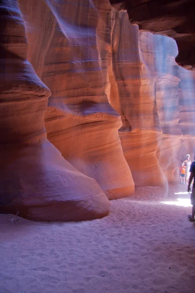 Personas Que Visitan Antelope Canyon Arizona —  Fotos de Stock