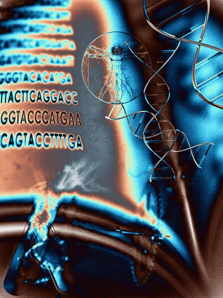 Sfondo Luminoso Con Dna Libro Spazio Testo — Foto Stock