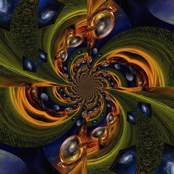 Abstracte Fractal Achtergrond Psychedelisch Patroon — Stockfoto