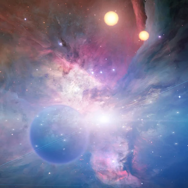 惑星と銀河 Nasa から提供されたこの画像の要素の空き領域の星 — ストック写真