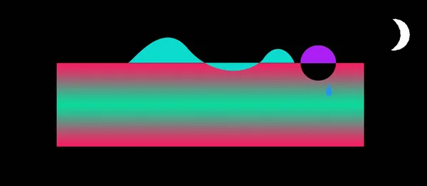 Abstract Geometrical Layer Night Panorama — 图库照片