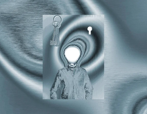 Ідея Людини Лампочкою Замість Голови Візуалізація — стокове фото