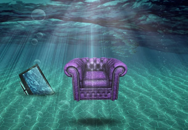 Blue Sofa Room — Stock Photo, Image