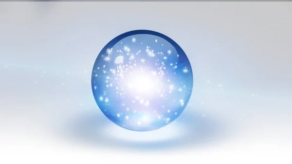 Sparkling Bubble Isolated White Rendering — Stock Photo, Image