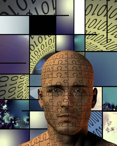 Digitale Abbildung Eines Kopfes — Stockfoto