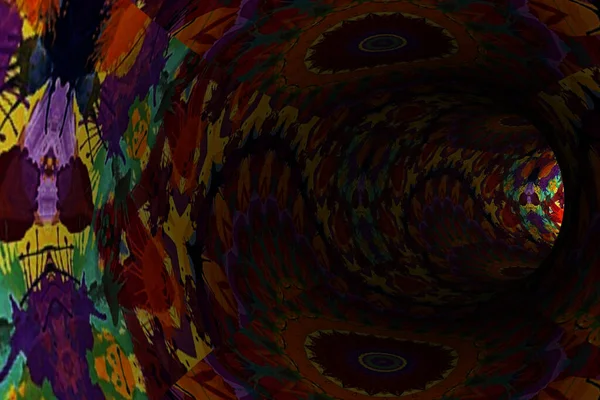 Túnel Colorido Abstrato Renderização — Fotografia de Stock