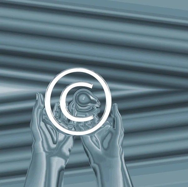 Hände Halten Das Urheberrechtssymbol Darstellung — Stockfoto