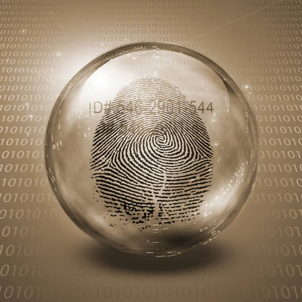 Fingerprint Binary Code — Stock Photo, Image