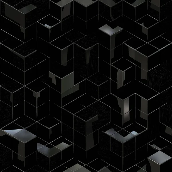 立方体を使った抽象的な幾何学的背景 3Dイラスト — ストック写真