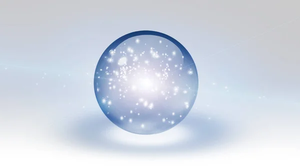 Sparkling Bubble Isolated White Rendering — Stock Photo, Image