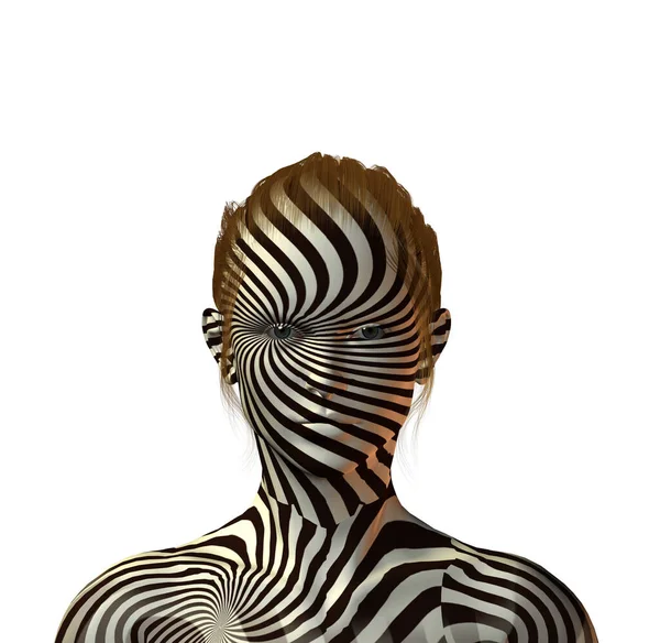 Darstellung Des Menschlichen Gesichts Mandala Verkleinert — Stockfoto