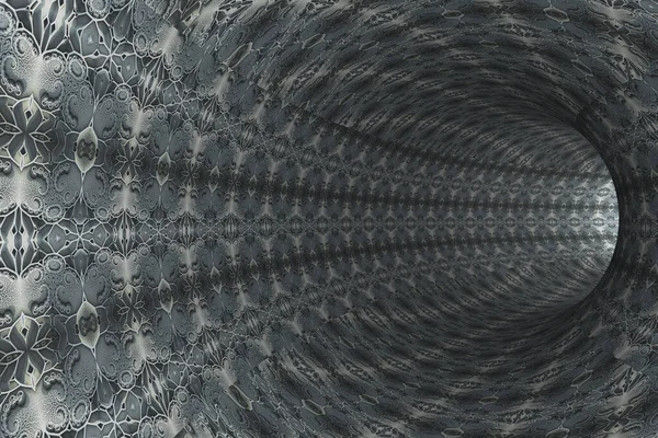 Túnel Abstrato Com Padrões Caleidoscópicos Nas Paredes — Fotografia de Stock