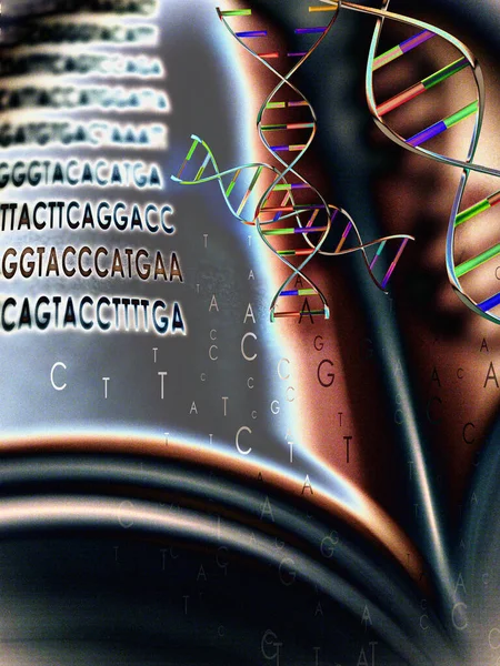 Heller Hintergrund Mit Dna Buch Und Platz Für Ihren Text — Stockfoto