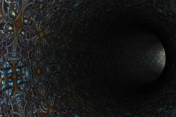 Túnel Ornamental Abstracto Renderização — Fotografia de Stock