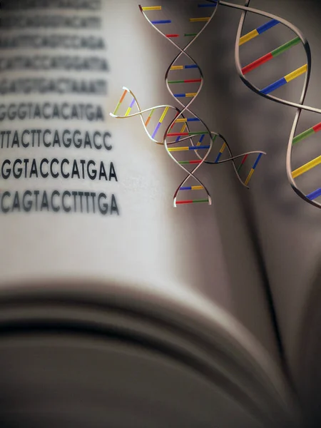 Ljus Bakgrund Med Dna Bok Och Utrymme För Din Text — Stockfoto