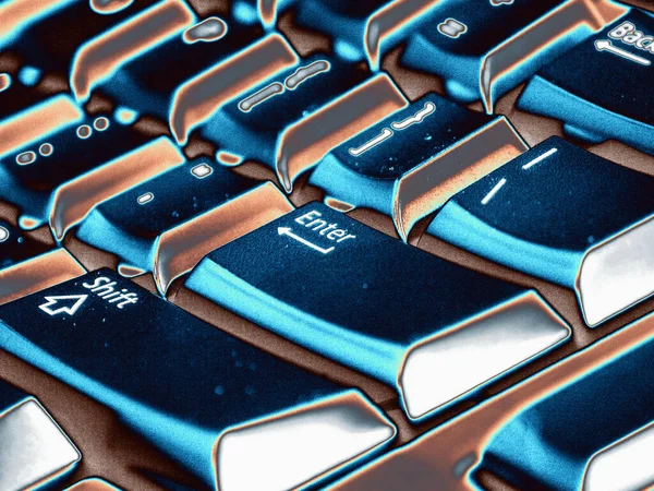 Fermer Touche Clavier Ordinateur — Photo