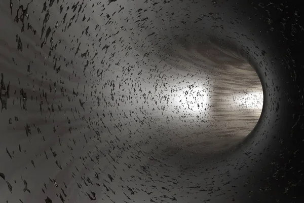 トンネル表面の水滴 3Dレンダリング — ストック写真