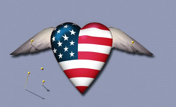 Kalpli Amerikan Bayrağıyla Soyut Bir Arkaplan — Stok fotoğraf