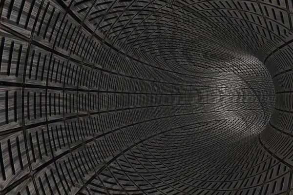 Abstracte Tunnel Met Metalen Wanden — Stockfoto