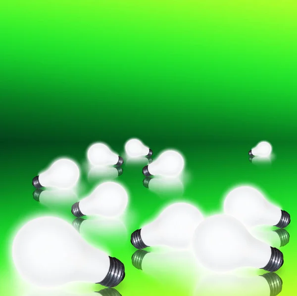 Lit Light Bulbs Rendering — Stock Photo, Image