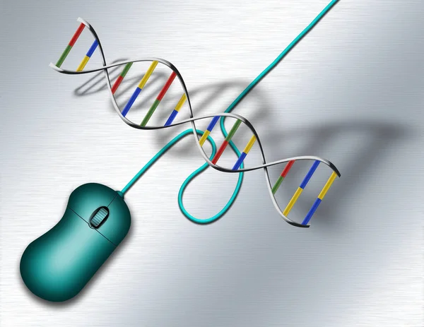 Illustration Wireless Keyboard Mouse Dna — Stock Photo, Image