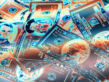 Doları banknot 3D çizimi 