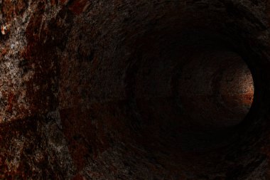 Soyut sıkıntı tüneli. 3d oluşturma.