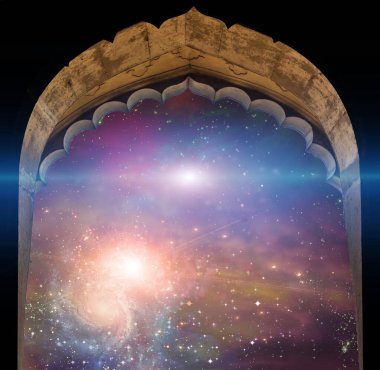 Gece çiziminde cami silueti