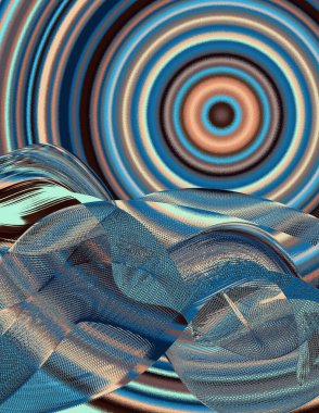 Eşmerkezli daireler çiziyor. Modern dijital sanat.