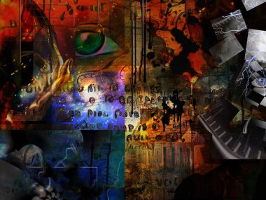 Bulutlu gökyüzünde okyanus dalgalı maske