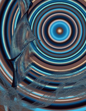 Eşmerkezli daireler çiziyor. Modern dijital sanat.