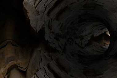 Çatlak tünel duvarı. 3d oluşturma.