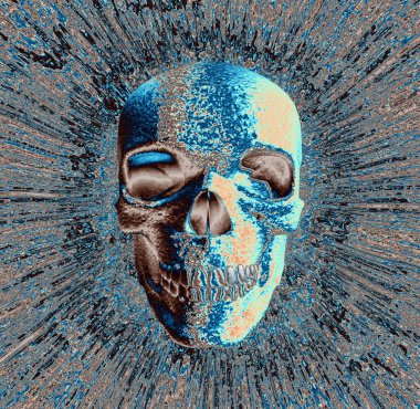 kafatası soyut renkli arkaplan görünümü 