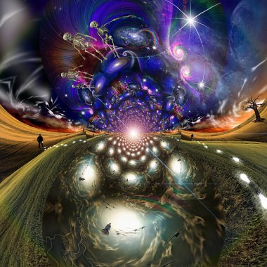 Soyut Fraktal arka plan 3d render