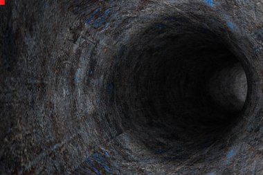 Soyut yıpranmış tünel. 3d oluşturma.