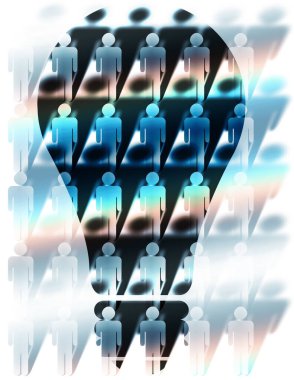 Kalabalık şeklinde bir grup insan.