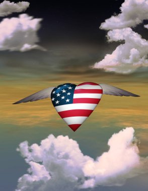 Soyut çizim, kalp şekli