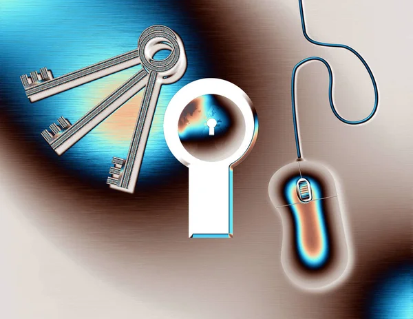 Earth Keys Computer Keyhole Rendering — Stock Photo, Image