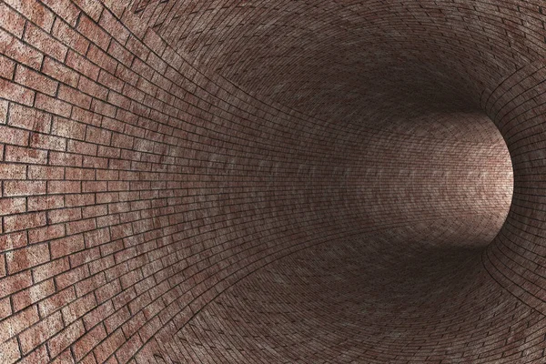 Abstract Tunnel Brick Walls Rendering — Stock Photo, Image