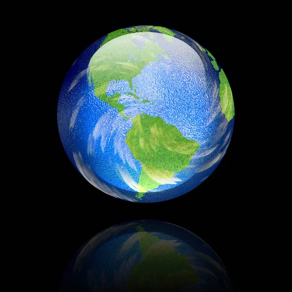 Planet Erde Isoliert Auf Schwarz Darstellung — Stockfoto