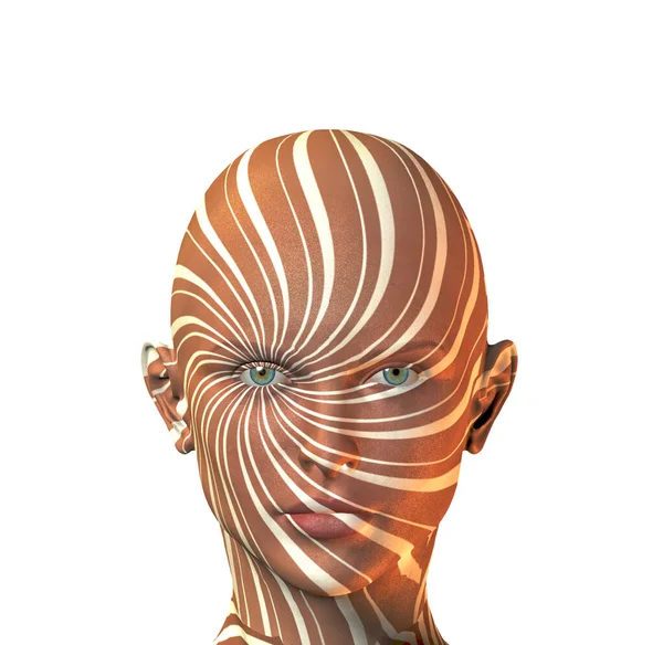 Візуалізація Людського Обличчя Зменшений Розмір Мандали — стокове фото