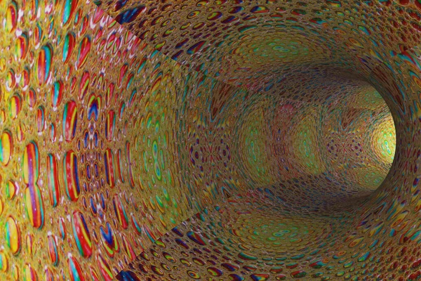 Túnel Abstrato Com Manchas Coloridas Tinta Nas Paredes — Fotografia de Stock