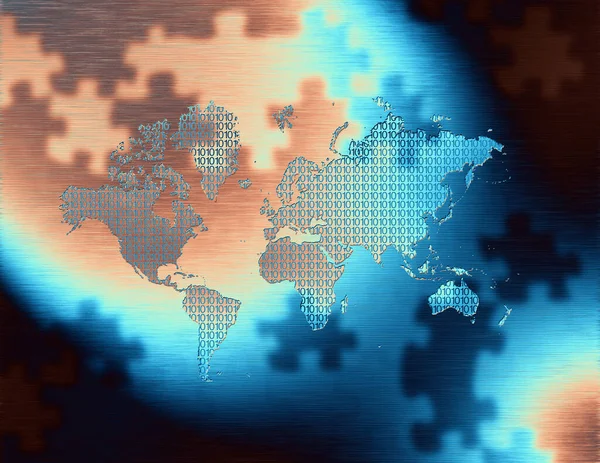 Abstract Background World Map Dots — Stok Foto