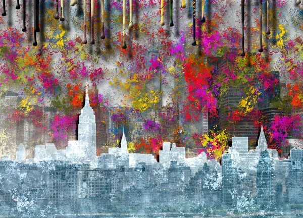 Fondo Abstracto Con Pintura Acuarela Colorida — Foto de Stock